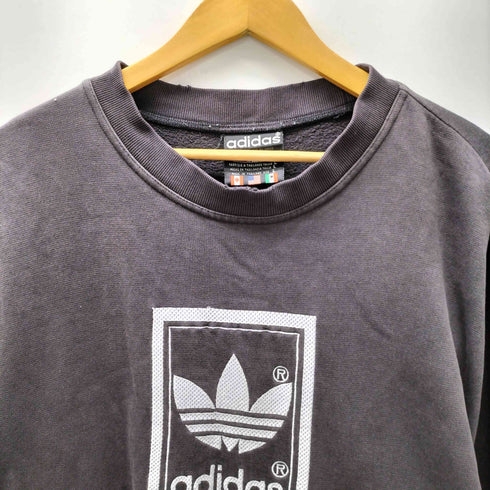 アディダス adidas 80-90S 万国旗 刺繍タグ センター トレフォイルロゴ 刺繍 スウェット トレーナー メンズ import:L