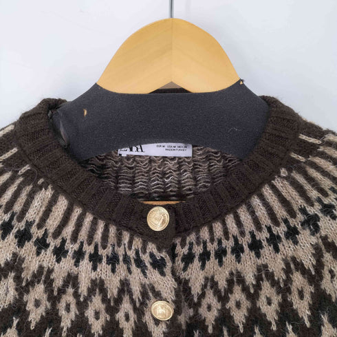 ザラ ZARA ジャガードニット カーディガン レディース import:M