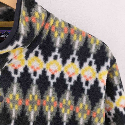 パタゴニアシンチラ PATAGONIA SYNCHILLA 総柄 スナップ-T フリースプルオーバー メンズ import:S