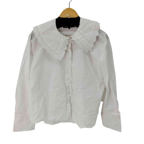 ザラ ZARA ピーターパンカラー ポプリンシャツ レディース import:L