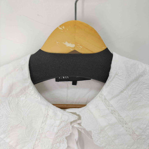 ザラ ZARA ピーターパンカラー ポプリンシャツ レディース import:L