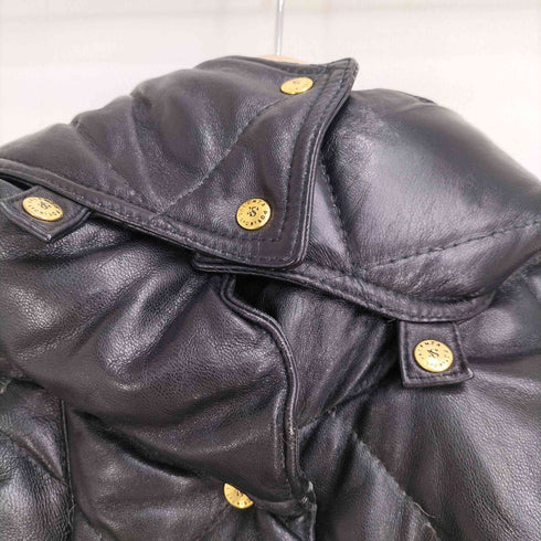 バレンザポースポーツ VALENZA PO SPORTS 羊革 パッチ レザー ダウン ジャケット レディース