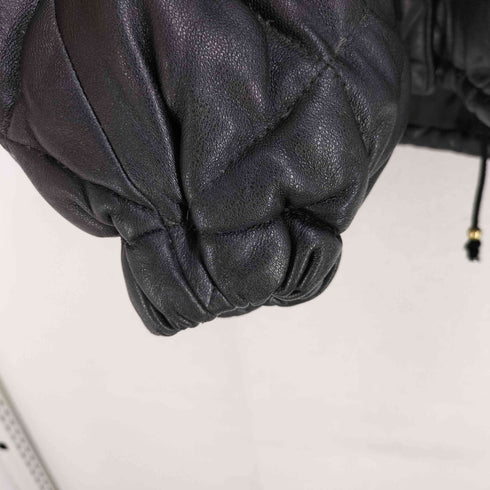 バレンザポースポーツ VALENZA PO SPORTS 羊革 パッチ レザー ダウン ジャケット レディース