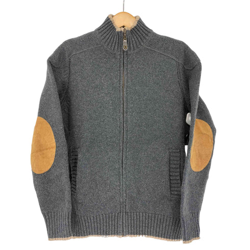 エディーバウアー Eddie Bauer ジップアップニット カーディガン エルボーパッチ メンズ import:S