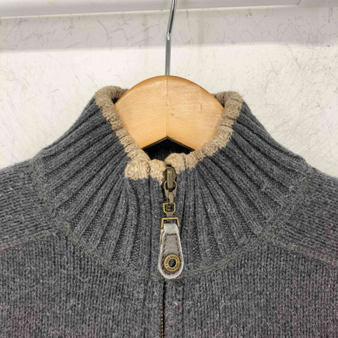 エディーバウアー Eddie Bauer ジップアップニット カーディガン エルボーパッチ メンズ import:S