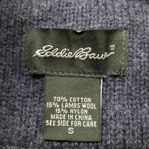 エディーバウアー Eddie Bauer ジップアップニット カーディガン エルボーパッチ メンズ import:S
