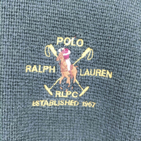 ポロバイラルフローレン Polo by RALPH LAUREN ワンポイント刺繍 ジップアップ コットンニット ドライバーズニット レディース 130