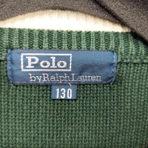 ポロバイラルフローレン Polo by RALPH LAUREN ワンポイント刺繍 ジップアップ コットンニット ドライバーズニット レディース 130