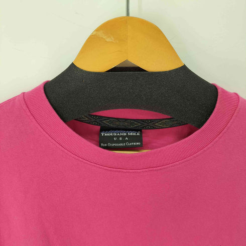 サウザンドマイル THOUSAND MILE ロゴ刺繍 ロングスリーブコットンTシャツ メンズ import:L