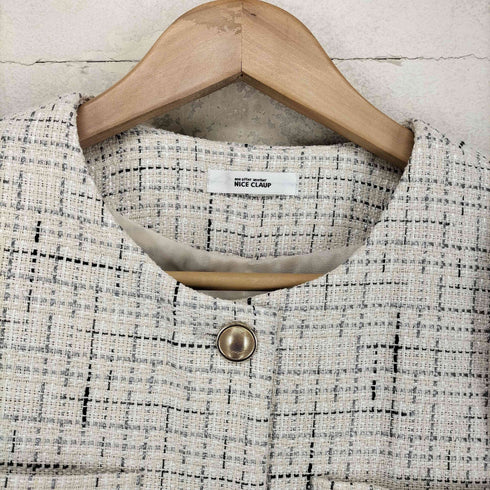 ナイスクラップ NICE CLAUP ツイード ショート ジャケット レディース F