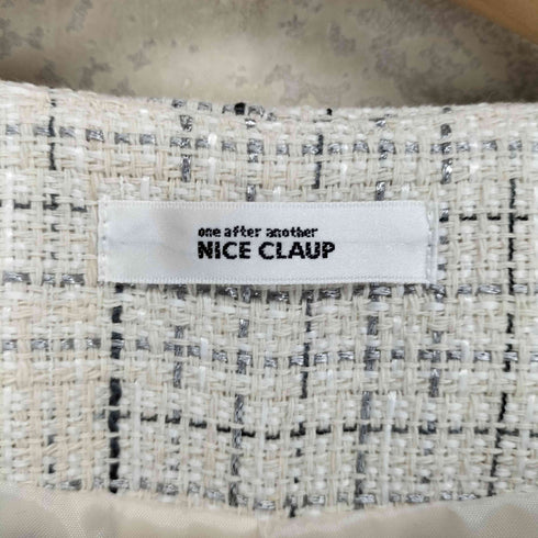 ナイスクラップ NICE CLAUP ツイード ショート ジャケット レディース F