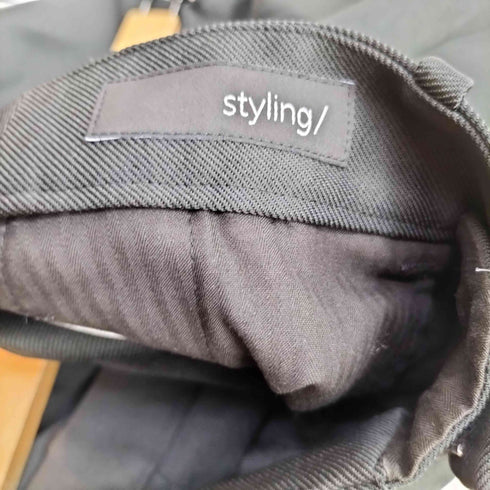 スタイリング styling センタープレス テーパードスラックスパンツ レディース 1