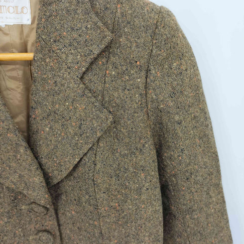 SOM-MOLO ショルダーパッド 総柄 ショート テーラードジャケット elegance レディース