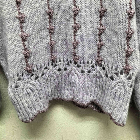 ザラ ZARA ラメケーブルクロップドニット レディース  M