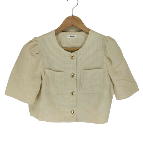 ナイスクラップ NICE CLAUP ツイード ショート ジャケット レディース F