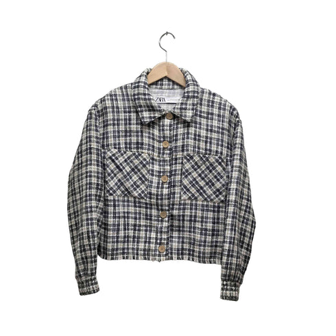 ザラ ZARA ツイードチェックジャケット レディース  S
