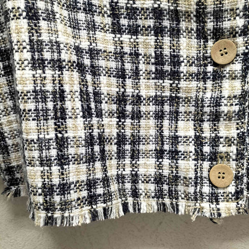 ザラ ZARA ツイードチェックジャケット レディース  S