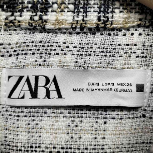 ザラ ZARA ツイードチェックジャケット レディース  S