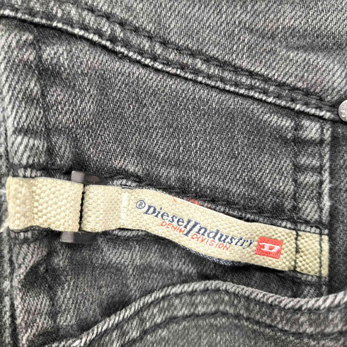 ディーゼル DIESEL BELTHER ストレッチスキニーウォッシュドブラックデニムパンツ メンズ W30L30