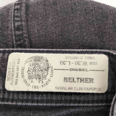 ディーゼル DIESEL BELTHER ストレッチスキニーウォッシュドブラックデニムパンツ メンズ W30L30