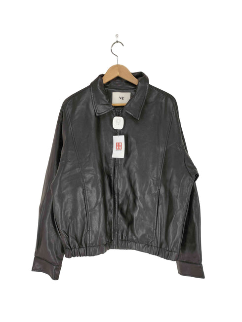 V2 フェイクレザージップジャケット cool メンズ M
