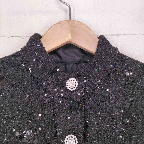 ザラ ZARA ラメスパンコールノースリーブワンピース レディース M