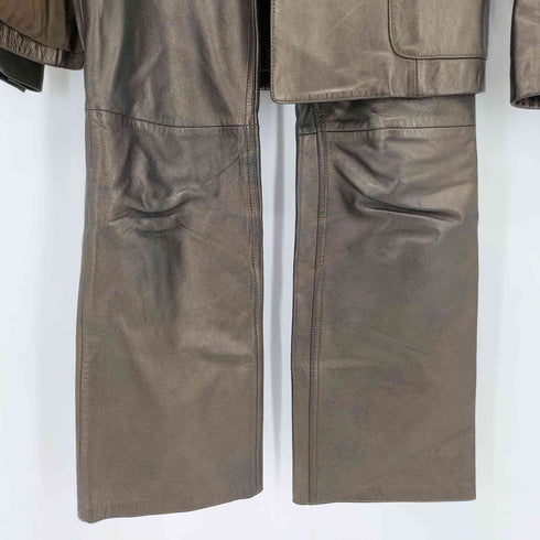 セオリー theory Lamb ラムレザー 2Bシングルジャケット フレアパンツ ラメデザイン スーツ セットアップ レディース 2