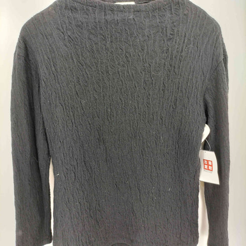 プランテーション Plantation シワ加工デザイン ウール クルーネック ニット スカート セットアップ レディース M