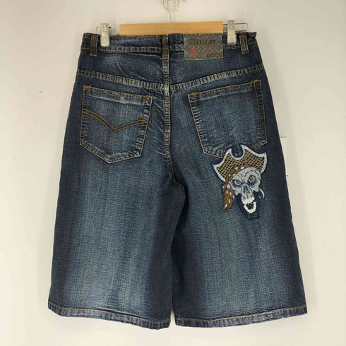 刺繍デザインデニムショーツ レディース