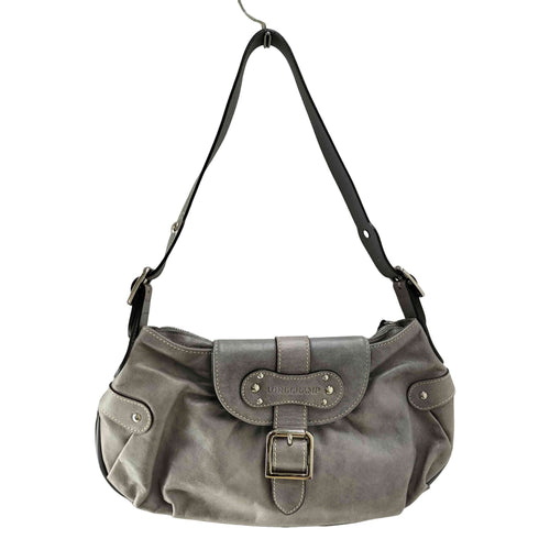 ロンシャン LONGCHAMP フランス製 ロゴ型押し レザー ワンショルダーバッグ レディース