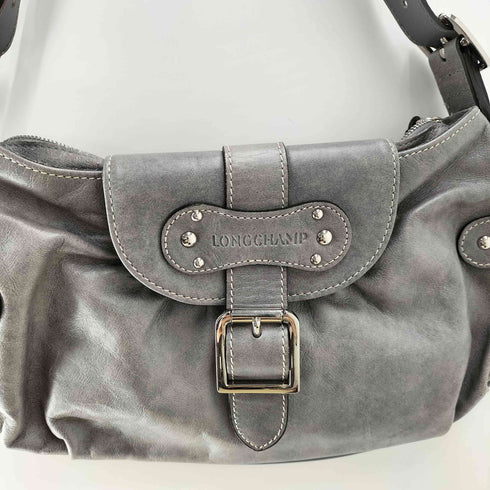 ロンシャン LONGCHAMP フランス製 ロゴ型押し レザー ワンショルダーバッグ レディース