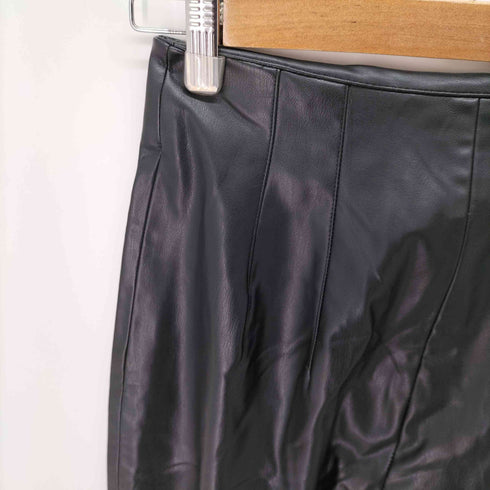 ザラ ZARA ハイウエストフェイスレザーパンツ レディース JPN:S
