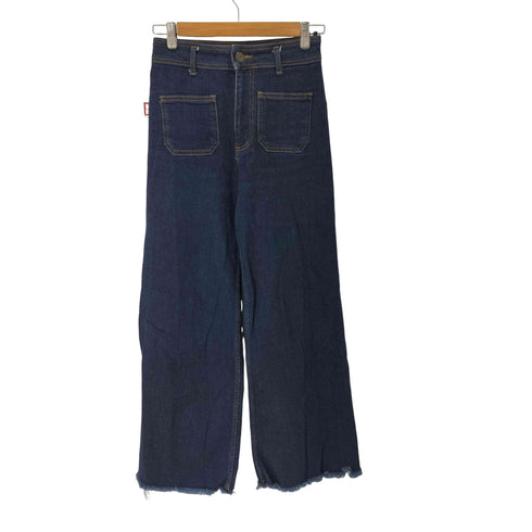 ザラ ZARA パッチポケットマリンストレートワイドデニムパンツ レディース 36