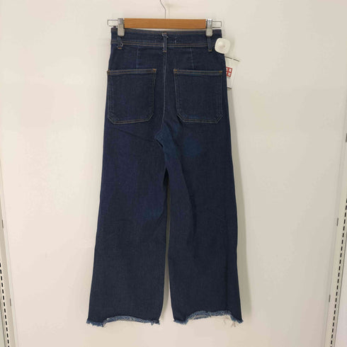 ザラ ZARA パッチポケットマリンストレートワイドデニムパンツ レディース 36