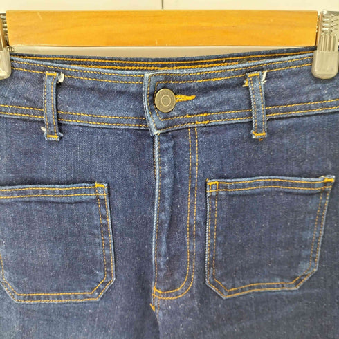 ザラ ZARA パッチポケットマリンストレートワイドデニムパンツ レディース 36