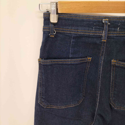 ザラ ZARA パッチポケットマリンストレートワイドデニムパンツ レディース 36