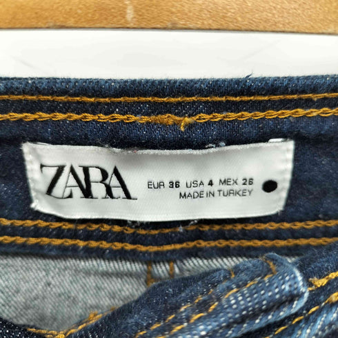 ザラ ZARA パッチポケットマリンストレートワイドデニムパンツ レディース 36