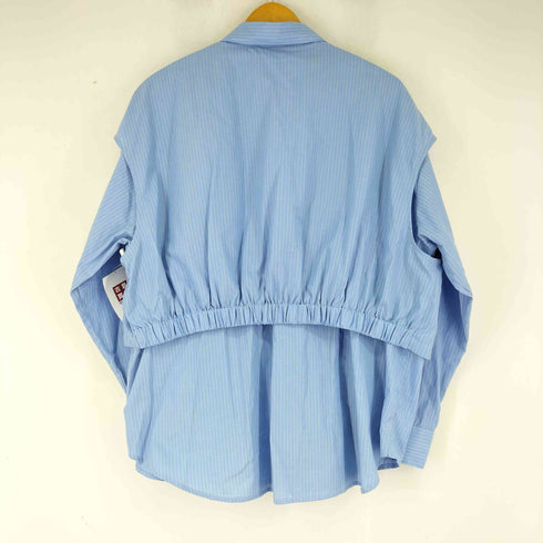 ケイビーエフ KBF レイヤードデザイン ストライプ シャツ レディース