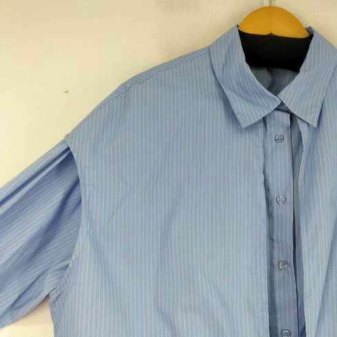 ケイビーエフ KBF レイヤードデザイン ストライプ シャツ レディース