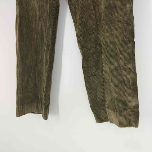 バーバリーロンドン BURBERRY LONDON スペイン製 エクストリアン ナイト ホース刺繍 ジップフライ 1タック 太畝 コーデュロイ テーパード パンツ メンズ EUR:50