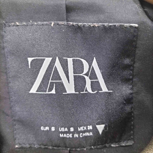 ザラ ZARA USED加工 フェイクレザーライダースジャケット レディース S