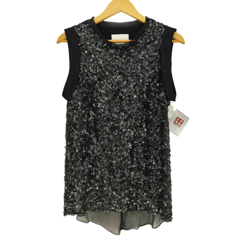 スリーワンフィリップリム 3.1 phillip lim シルク100 シアー スパンコール ノースリーブトップス レディース 0