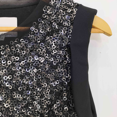 スリーワンフィリップリム 3.1 phillip lim シルク100 シアー スパンコール ノースリーブトップス レディース 0