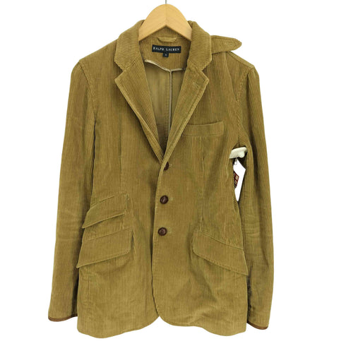 ラルフローレン RALPH LAUREN 90S レザーエルボーパッチ コーデュロイ テーラードジャケット レディース JPN:9号