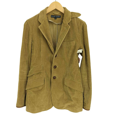 ラルフローレン RALPH LAUREN 90S レザーエルボーパッチ コーデュロイ テーラードジャケット レディース JPN:9号