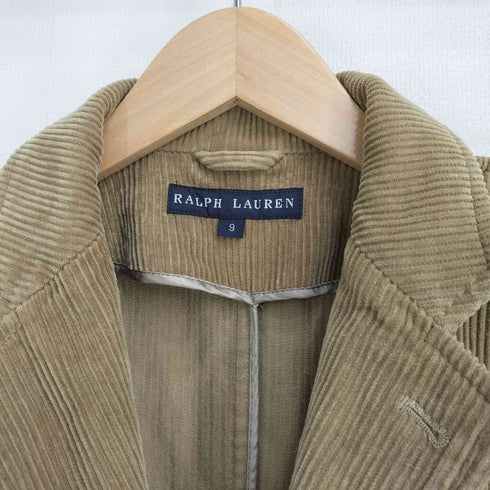 ラルフローレン RALPH LAUREN 90S レザーエルボーパッチ コーデュロイ テーラードジャケット レディース JPN:9号