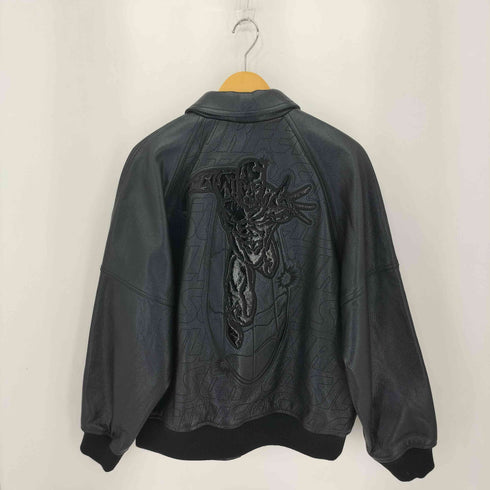 シュプリーム Supreme Silver Surfer Leather Varsity Jacket シルバー サーファー レザー バーシティジャケット メンズ import:L