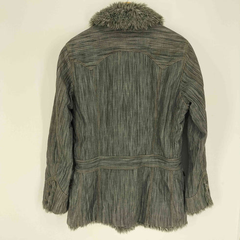 ニコルクラブフォーメン NICOLE CLUB FOR MEN 00S 総裏フェイクファー ミドル丈 デニム ジャケット Y2K V系 メンズ