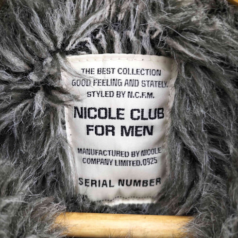 ニコルクラブフォーメン NICOLE CLUB FOR MEN 00S 総裏フェイクファー ミドル丈 デニム ジャケット Y2K V系 メンズ
