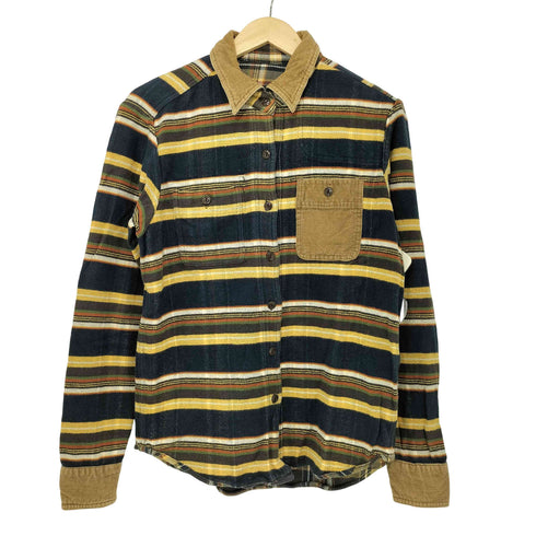 FLASH REPORT L/S リバーシブルネルシャツ チェック×ボーダー レディース JPN:M